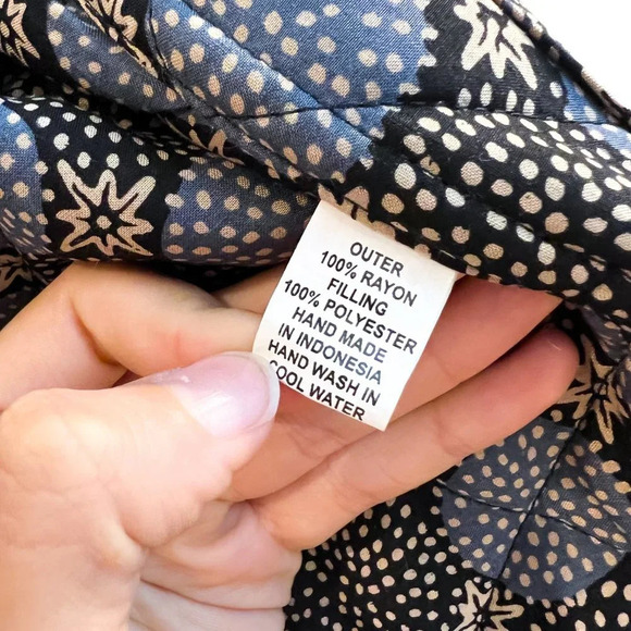 RARE Natalie Martin Bohemian Star Dot Navy Designer Open Quilted Jacket Medium - Picture 8 of 9